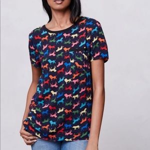 Anthropologie Maeve Animal Printmaker Top Size 6